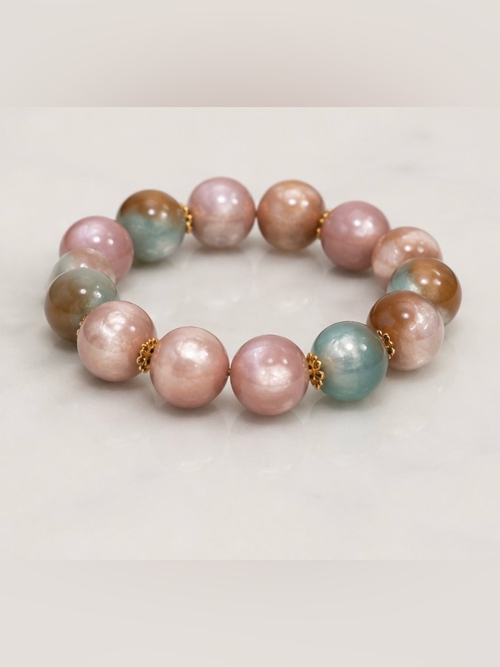 Pastel Multi-Color Beaded Stretch Bracelet - Brand